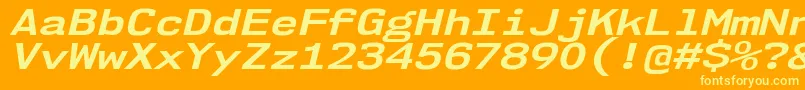 Nk57MonospaceExBdIt Font – Yellow Fonts on Orange Background
