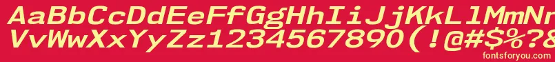 Nk57MonospaceExBdIt-Schriftart – Gelbe Schriften auf rotem Hintergrund
