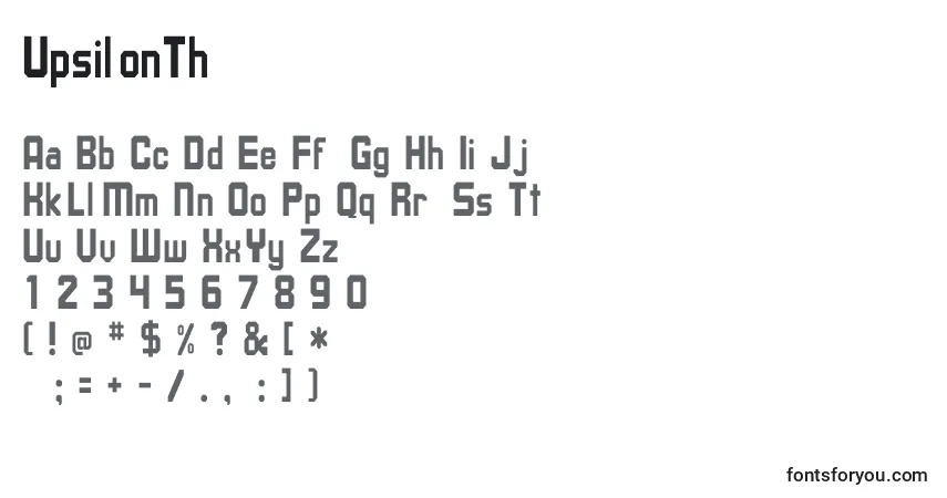 UpsilonThフォント–アルファベット、数字、特殊文字