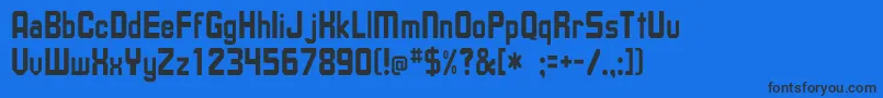 UpsilonTh Font – Black Fonts on Blue Background