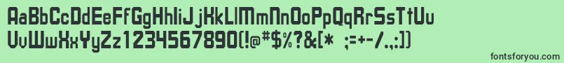 フォントUpsilonTh – 緑の背景に黒い文字