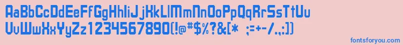 フォントUpsilonTh – ピンクの背景に青い文字