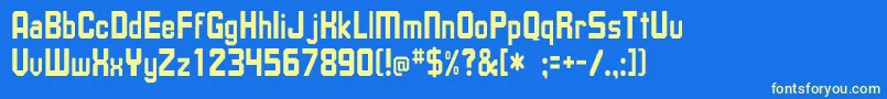 UpsilonTh Font – Yellow Fonts on Blue Background