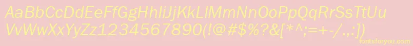 FranklingothbookcttItalic Font – Yellow Fonts on Pink Background
