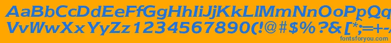 Czcionka Nebraska ffy – niebieskie czcionki na pomarańczowym tle