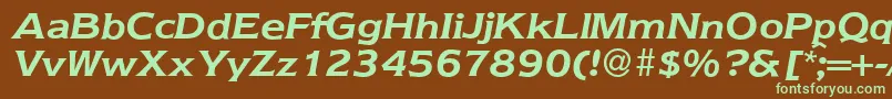 Nebraska ffy-Schriftart – Grüne Schriften auf braunem Hintergrund