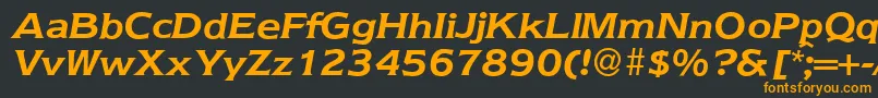 フォントNebraska ffy – 黒い背景にオレンジの文字