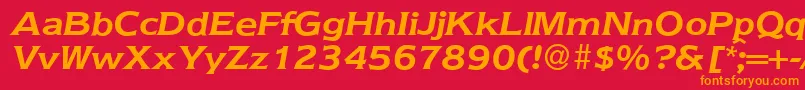 フォントNebraska ffy – 赤い背景にオレンジの文字