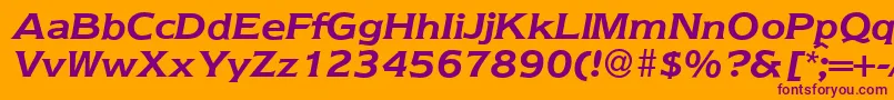 Nebraska ffy-fontti – violetit fontit oranssilla taustalla