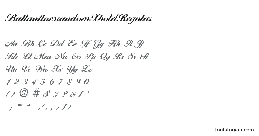 A fonte BallantinesrandomXboldRegular – alfabeto, números, caracteres especiais