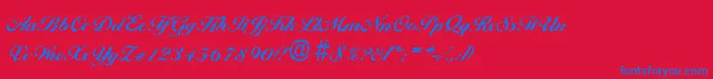 Шрифт BallantinesrandomXboldRegular – синие шрифты на красном фоне