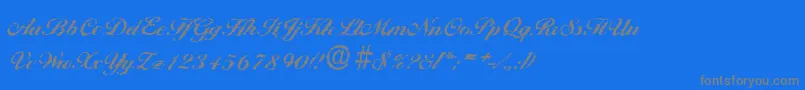 BallantinesrandomXboldRegular-Schriftart – Graue Schriften auf blauem Hintergrund