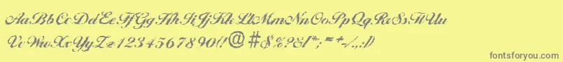 Więcej informacji o czcionce BallantinesrandomXboldRegular Czcionka BallantinesrandomXboldRegular – szare czcionki na żółtym tle