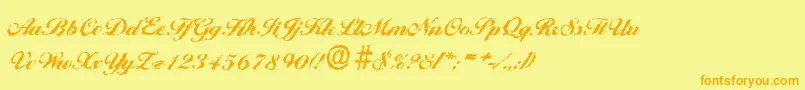 BallantinesrandomXboldRegular Font – Orange Fonts on Yellow Background