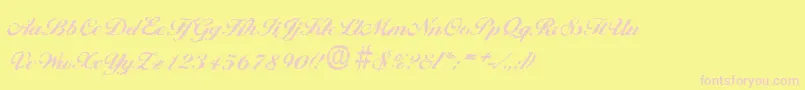 BallantinesrandomXboldRegular Font – Pink Fonts on Yellow Background