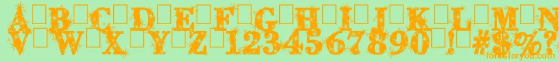 CityOfLight-Schriftart – Orangefarbene Schriften auf grünem Hintergrund