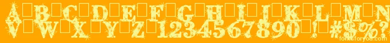 CityOfLight-Schriftart – Gelbe Schriften auf orangefarbenem Hintergrund