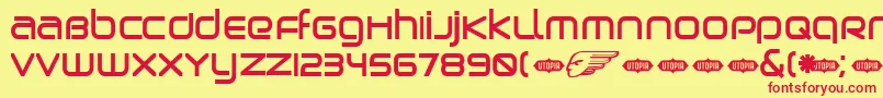 BirdmanBold Font – Red Fonts on Yellow Background