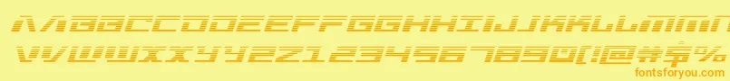 Fonte Warmachinegrad – fontes laranjas em um fundo amarelo