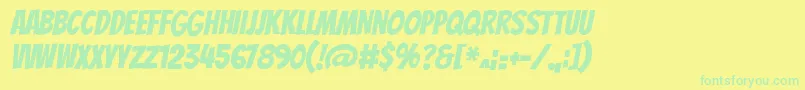 Bangers Font – Green Fonts on Yellow Background