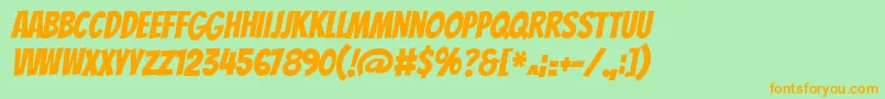 Bangers Font – Orange Fonts on Green Background