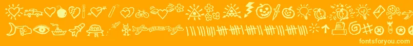 fuente F2fsimbolico – Fuentes Amarillas Sobre Fondo Naranja