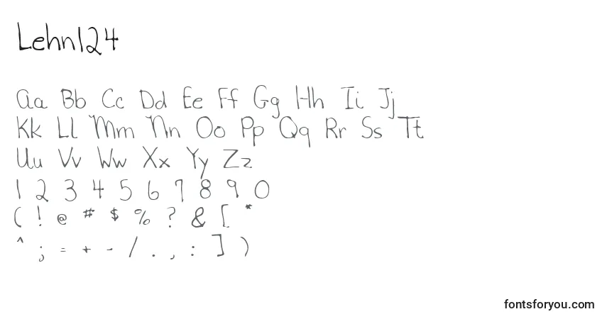 A fonte Lehn124 – alfabeto, números, caracteres especiais