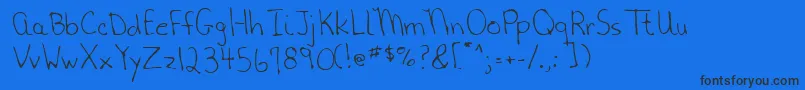 Lehn124 Font – Black Fonts on Blue Background