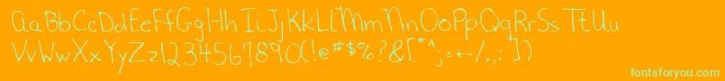 Lehn124 Font – Green Fonts on Orange Background