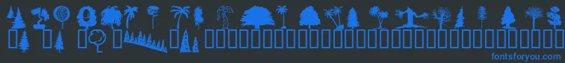 Wmtrees1 Font – Blue Fonts on Black Background