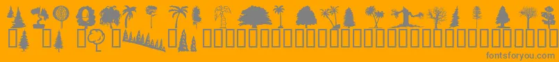 Fonte Wmtrees1 – fontes cinzas em um fundo laranja