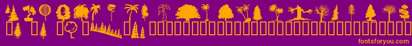 Wmtrees1 Font – Orange Fonts on Purple Background