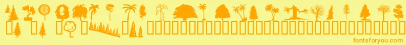 Fonte Wmtrees1 – fontes laranjas em um fundo amarelo