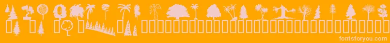 Wmtrees1 Font – Pink Fonts on Orange Background