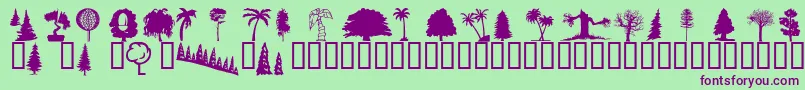 Wmtrees1 Font – Purple Fonts on Green Background