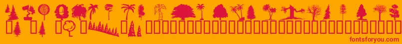 Wmtrees1 Font – Red Fonts on Orange Background