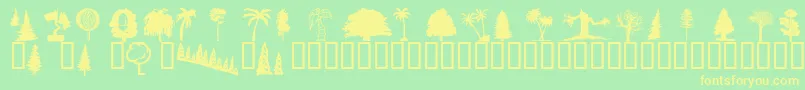 Wmtrees1 Font – Yellow Fonts on Green Background