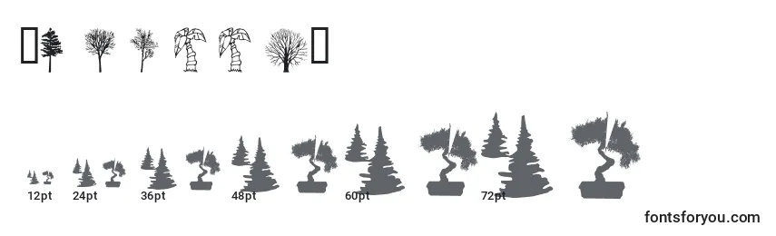 Größen der Schriftart Wmtrees1
