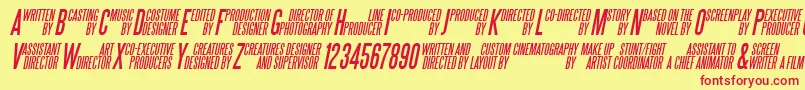 SteeltongsItalic Font – Red Fonts on Yellow Background