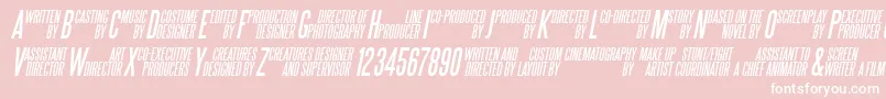 Fonte SteeltongsItalic – fontes brancas em um fundo rosa