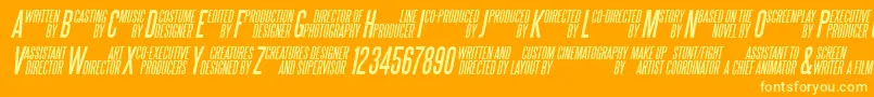 SteeltongsItalic-Schriftart – Gelbe Schriften auf orangefarbenem Hintergrund