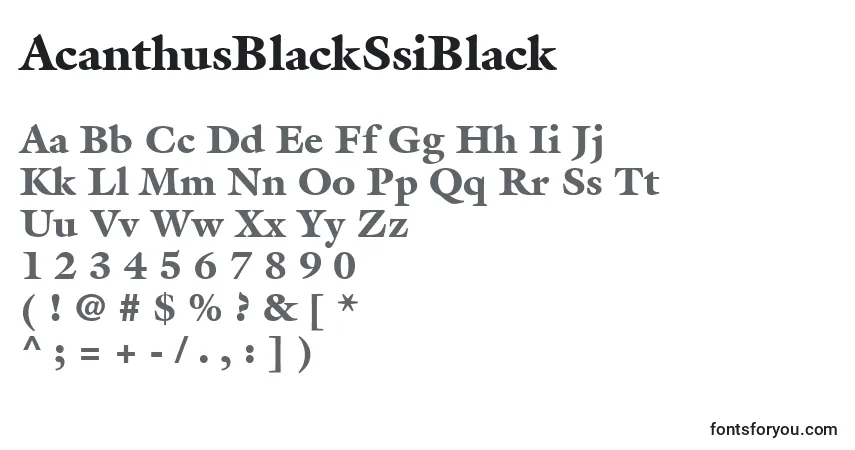 Czcionka AcanthusBlackSsiBlack – alfabet, cyfry, specjalne znaki