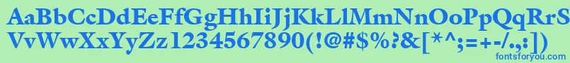 AcanthusBlackSsiBlack Font – Blue Fonts on Green Background