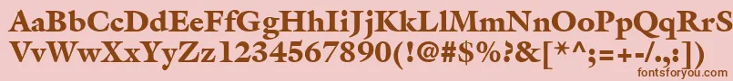 AcanthusBlackSsiBlack-Schriftart – Braune Schriften auf rosa Hintergrund