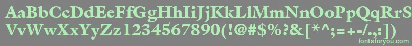 AcanthusBlackSsiBlack Font – Green Fonts on Gray Background