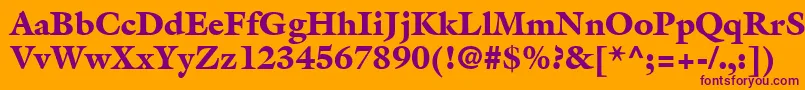 Шрифт AcanthusBlackSsiBlack – фиолетовые шрифты на оранжевом фоне