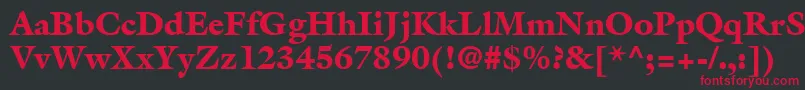 フォントAcanthusBlackSsiBlack – 黒い背景に赤い文字