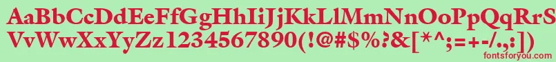 Шрифт AcanthusBlackSsiBlack – красные шрифты на зелёном фоне