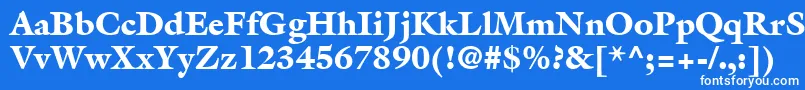 Шрифт AcanthusBlackSsiBlack – белые шрифты на синем фоне