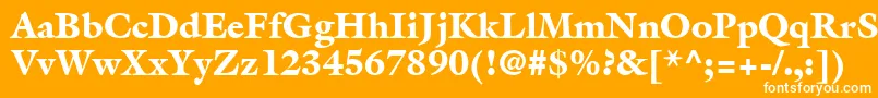 AcanthusBlackSsiBlack-Schriftart – Weiße Schriften auf orangefarbenem Hintergrund